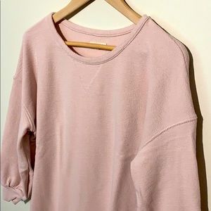 Miles by Madewell Pink Cropped Sleeve Sweater